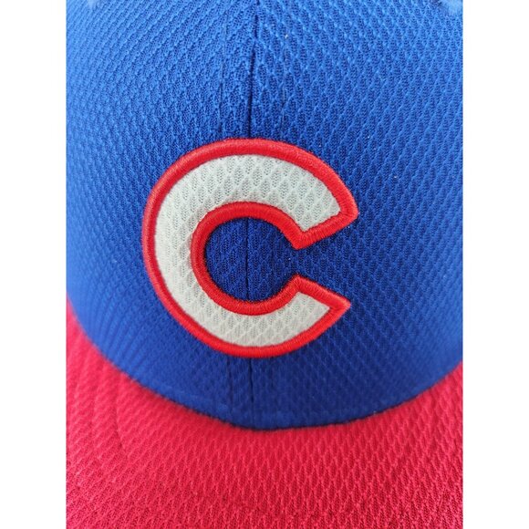 Chicago Cubs Hat Fitted 7 1/4" Mens MLB Baseball New Era Blue Red Logo - Picture 2 of 10